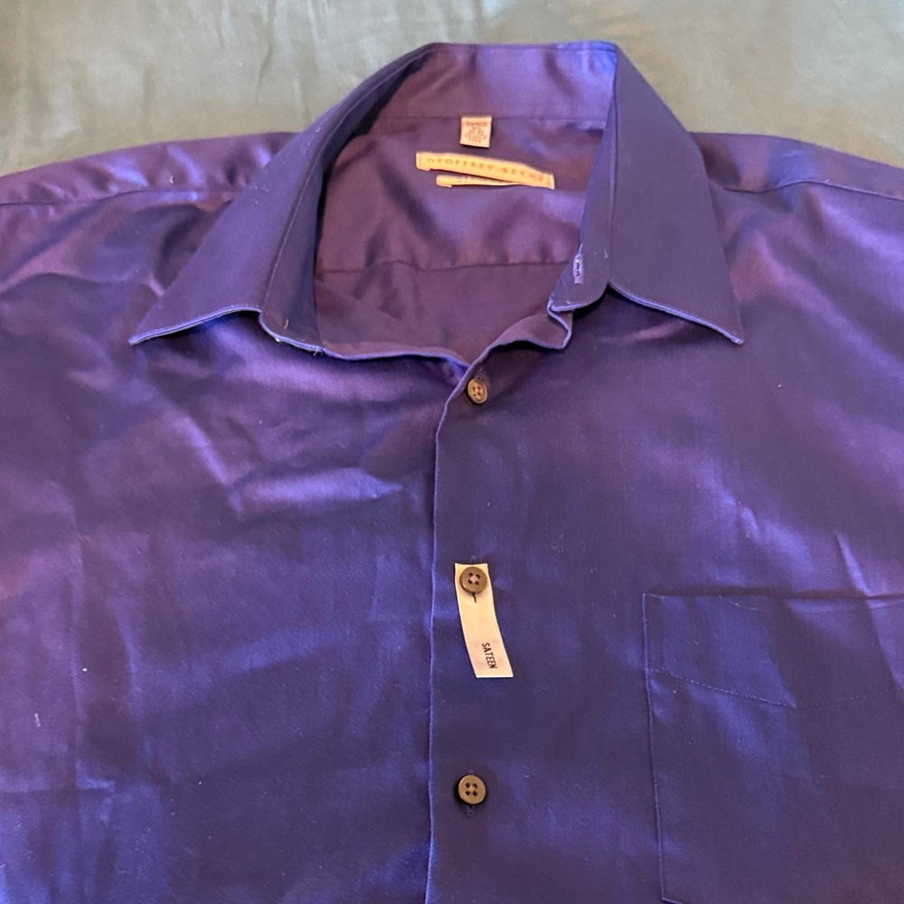 Geoffrey Beene Deep Blue Casual Button Down Shirt